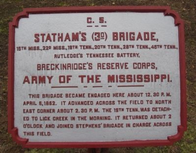 Statham's Brigade Tablet. Click for full size. Statham's Brigade Tablet image. Click for full size.