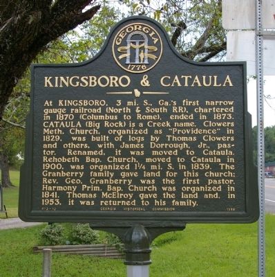 Kingsboro & Cataula Marker image. Click for full size.