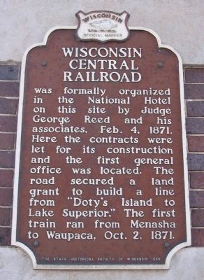 Wisconsin Central Railroad Marker image. Click for full size.