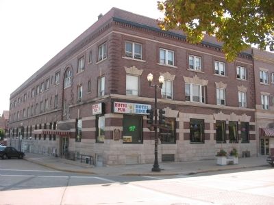 Wisconsin Central Railroad Marker was on front of building. image. Click for full size.