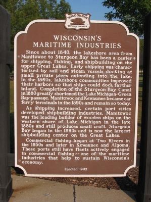Wisconsin's Maritime Industries Marker image. Click for full size.