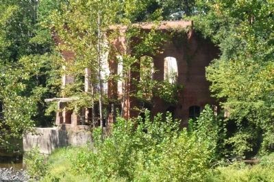 Savage Mill - ruins of wheel house, seen from Bollman Iron Truss Bridge. Click for full size. Savage Mill - ruins of wheel house, seen from Bollman Iron Truss Bridge image. Click for full size.
