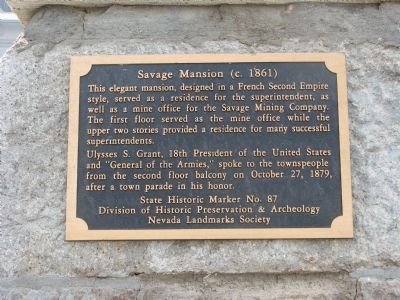 Second Savage Mansion Marker image. Click for full size.