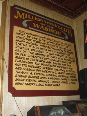 The Millionaires Club Marker image. Click for full size.