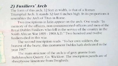 Fusiliers' Arch Marker Information. Click for full size. Fusiliers' Arch Marker Information image. Click for full size.