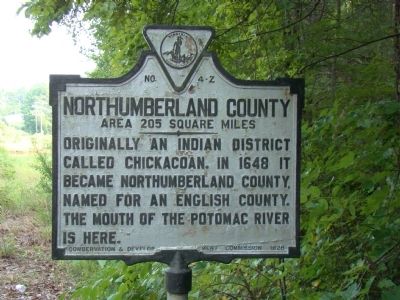 Northumberland County Face of Marker image. Click for full size.