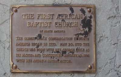 The First African Baptist Church Marker. Click for full size. The First African Baptist Church Marker image. Click for full size.