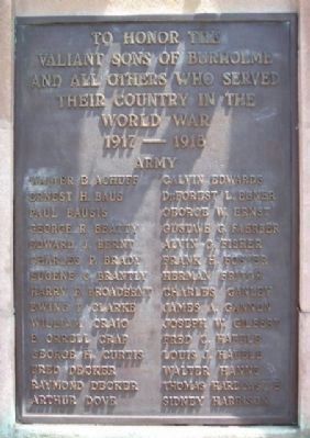 Burholme World War I Memorial Marker. Click for full size. Burholme World War I Memorial Marker image. Click for full size.