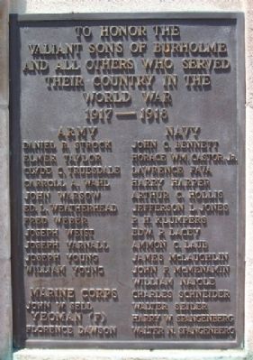 Burholme World War I Memorial Marker image. Click for full size.
