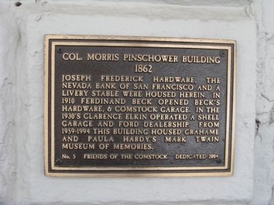 Col. Morris Pinschower Building Marker image. Click for full size.