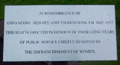 Haslam Memorial Seat Marker. Click for full size. Haslam Memorial Seat Marker image. Click for full size.