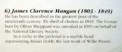 James Clarence Mangan Marker. Click for full size. James Clarence Mangan Marker image. Click for full size.
