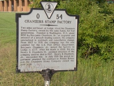 Chambers Stamp Factory Marker image. Click for full size.
