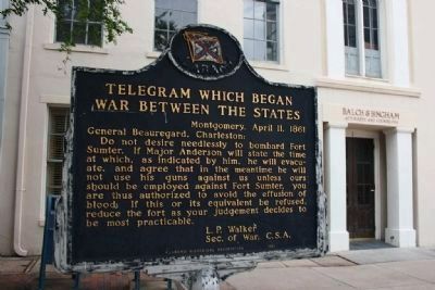Telegram Which Began War Between The States Marker image. Click for full size.