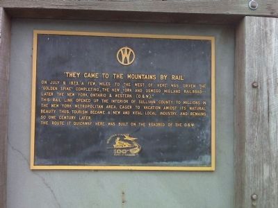 “They came to the mountains by rail” Marker image. Click for full size.
