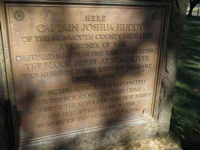 Captain Joshua Huddy Monument image. Click for full size.