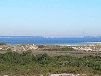 New York City as seen from Sandy Hook. Click for full size. New York City as seen from Sandy Hook image. Click for full size.