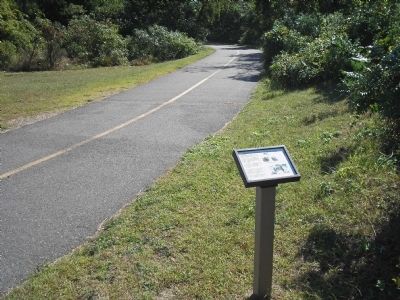 Marker on Sandy Hook. Click for full size. Marker on Sandy Hook image. Click for full size.