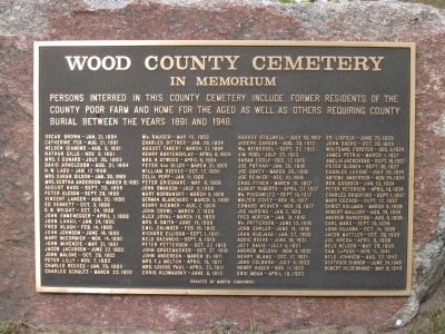 Wood County Cemetery Marker image. Click for full size.
