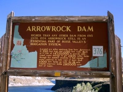 Arrowrock Dam Marker. Click for full size. Arrowrock Dam Marker image. Click for full size.