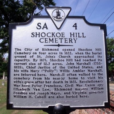 Shockoe Hill Cemetery Marker image. Click for full size.