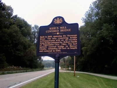 Kidd's Mill Covered Bridge Marker. Click for full size. Kidd's Mill Covered Bridge Marker image. Click for full size.