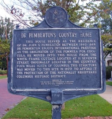 Dr. Pembertons Country Home Marker image. Click for full size.