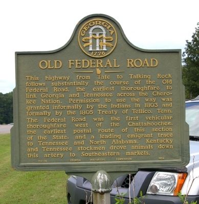 Old Federal Road Marker. Click for full size. Old Federal Road Marker image. Click for full size.