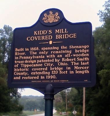 Kidd's Mill Covered Bridge Marker. Click for full size. Kidd's Mill Covered Bridge Marker image. Click for full size.