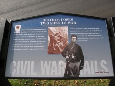 Mother Loses Two Sons to War Marker. Click for full size. Mother Loses Two Sons to War Marker image. Click for full size.