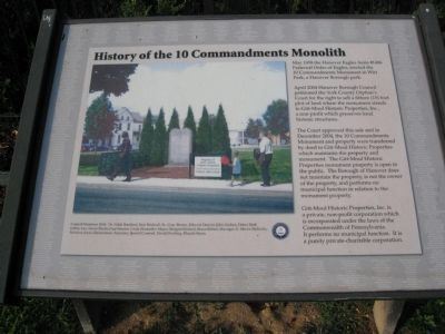 History of the Ten Commandments Monolith Marker. Click for full size. History of the Ten Commandments Monolith Marker image. Click for full size.