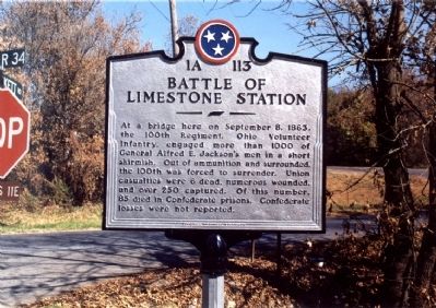 Battle of Limestone Station Marker image. Click for full size.