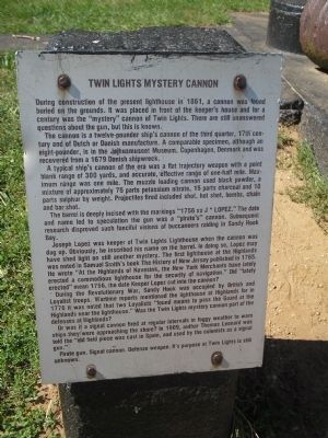 Twin Lights Mystery Cannon Marker image. Click for full size.