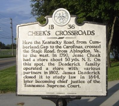 Cheek's Crossroads Marker. Click for full size. Cheek's Crossroads Marker image. Click for full size.