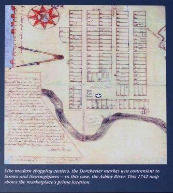 Right picture: This 1742 map shows the marketplace's prime location. image. Click for full size.