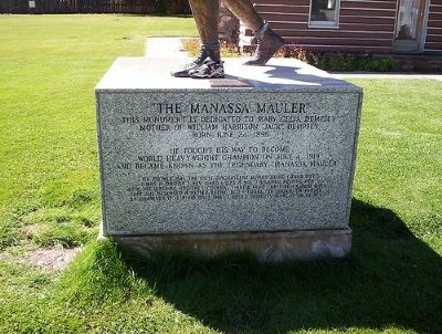 "The Manassa Mauler" Marker. Click for full size. "The Manassa Mauler" Marker image. Click for full size.