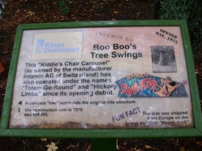 Boo Boo's Tree Swings Marker. Click for full size. Boo Boo's Tree Swings Marker image. Click for full size.