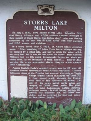 Storrs Lake Milton Marker image. Click for full size.