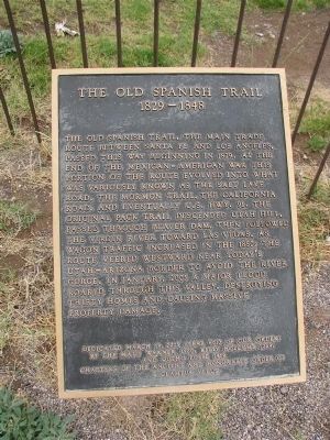 Old Spanish Trail Marker at Beaver Dam/Littlefield, AZ image. Click for full size.