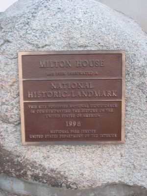 Plaque at Milton House image. Click for full size.