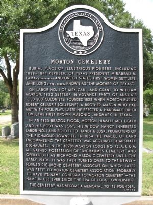Morton Cemetery Marker image. Click for full size.