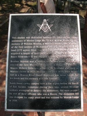 Historical marker associated with Masonic tomb image. Click for full size.