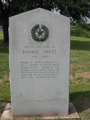 Historical Marker, Site of the Home of Randal Jones, 1786-1873 image. Click for full size.