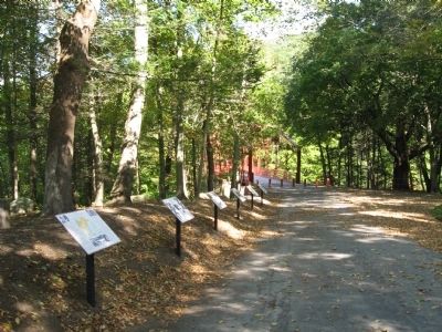Informational markers along the old road.. Click for full size. Informational markers along the old road. image. Click for full size.