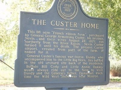 The Custer Home Marker image. Click for full size.