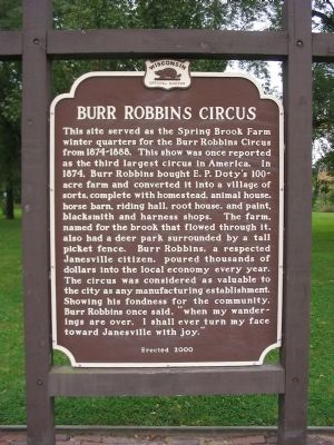 Burr Robbins Circus Marker image. Click for full size.