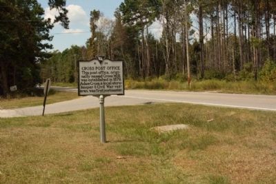 Cross Post Office Marker, looking southward along Ranger Drive. Click for full size. Cross Post Office Marker, looking southward along Ranger Drive image. Click for full size.