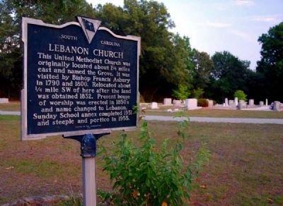 Lebanon Church Marker and Cemetery image. Click for full size.
