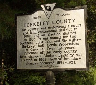 Berkeley County Marker. Click for full size. Berkeley County Marker image. Click for full size.