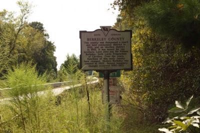 Berkeley County Marker, looking south along Old State Road. Click for full size. Berkeley County Marker, looking south along Old State Road image. Click for full size.